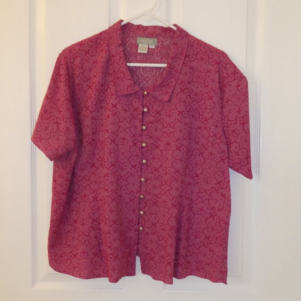 The Territory Ahead Women’s XL Pink Button Up Shirt